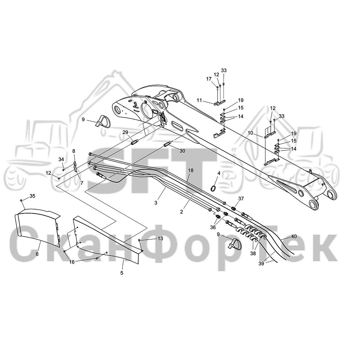 Основная стрела. Гидравлика 9310021761- | СканФорТек