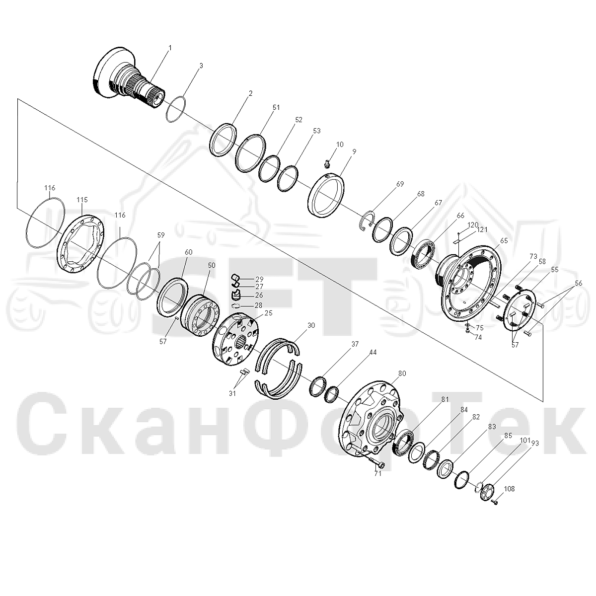 Spare parts hydraulic motor 1-sp | СканФорТек