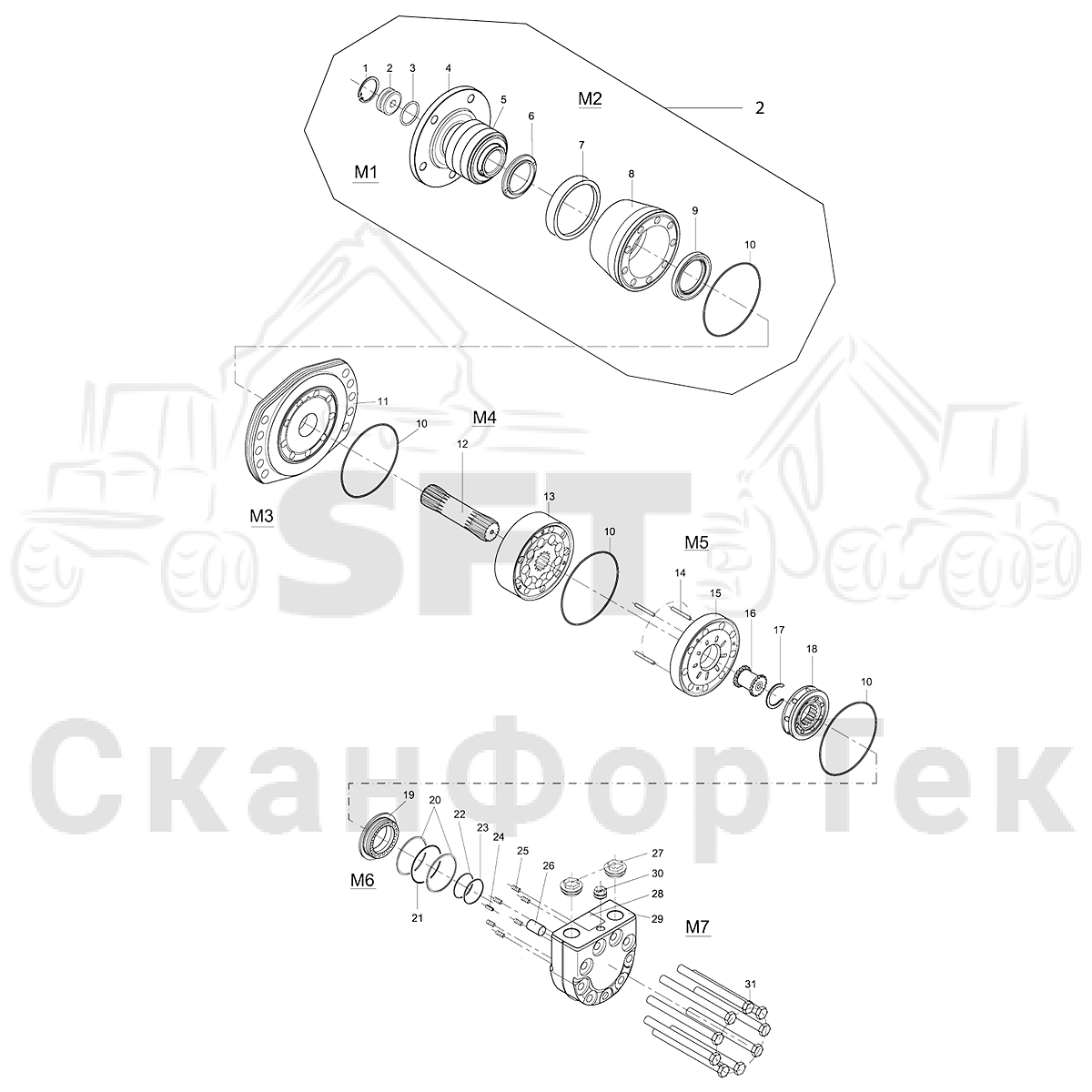 Запасные части - гидравлический двигатель 500 1093014027- | СканФорТек