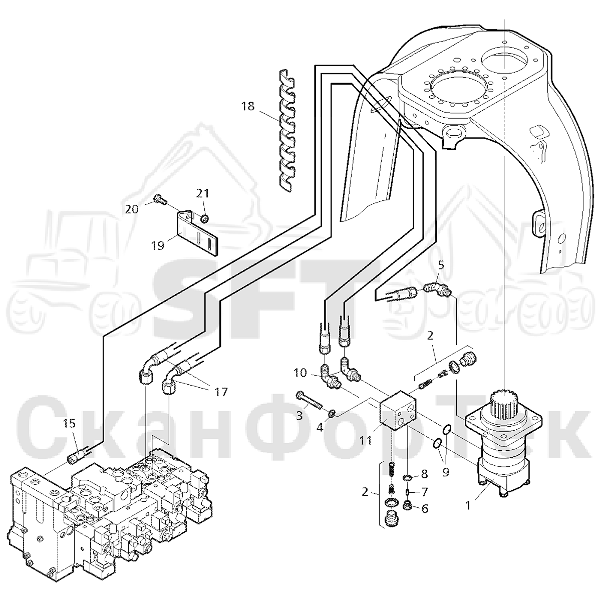 Гидравлическое оборудование поворотного устройства -111070 | СканФорТек