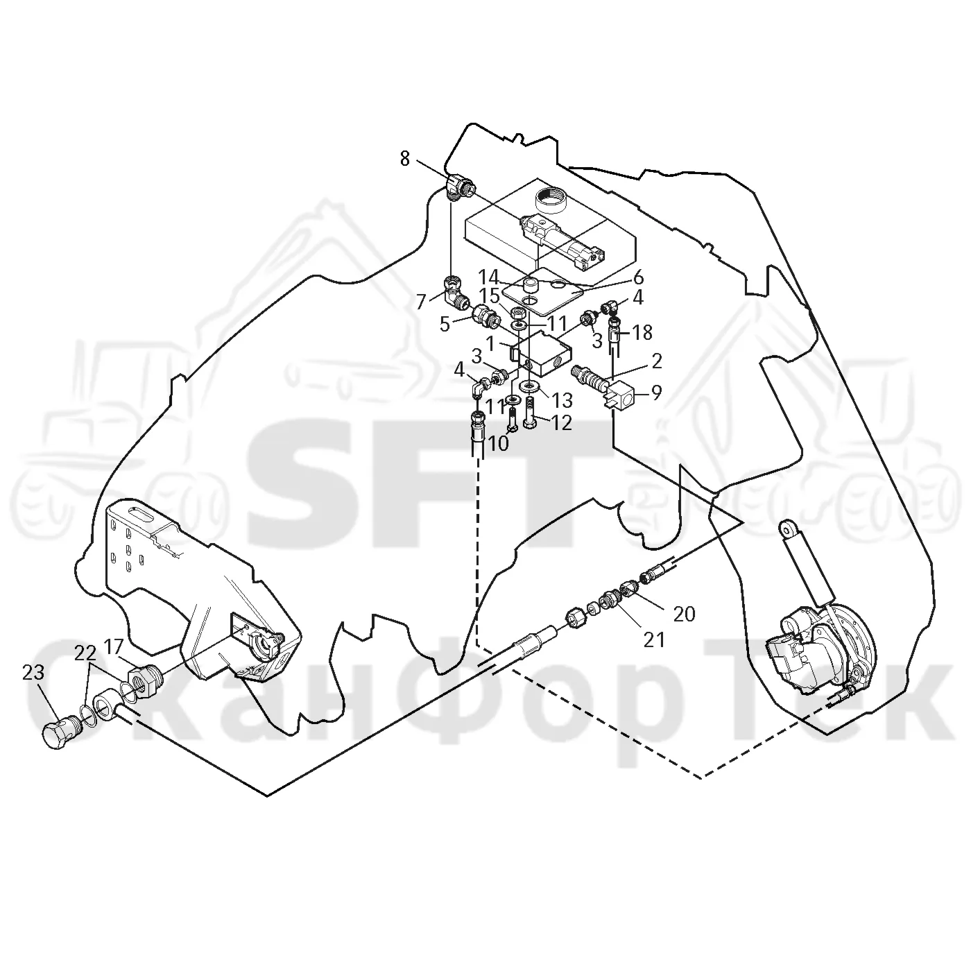 Схема: Chain lubrication hydraulic topsaw