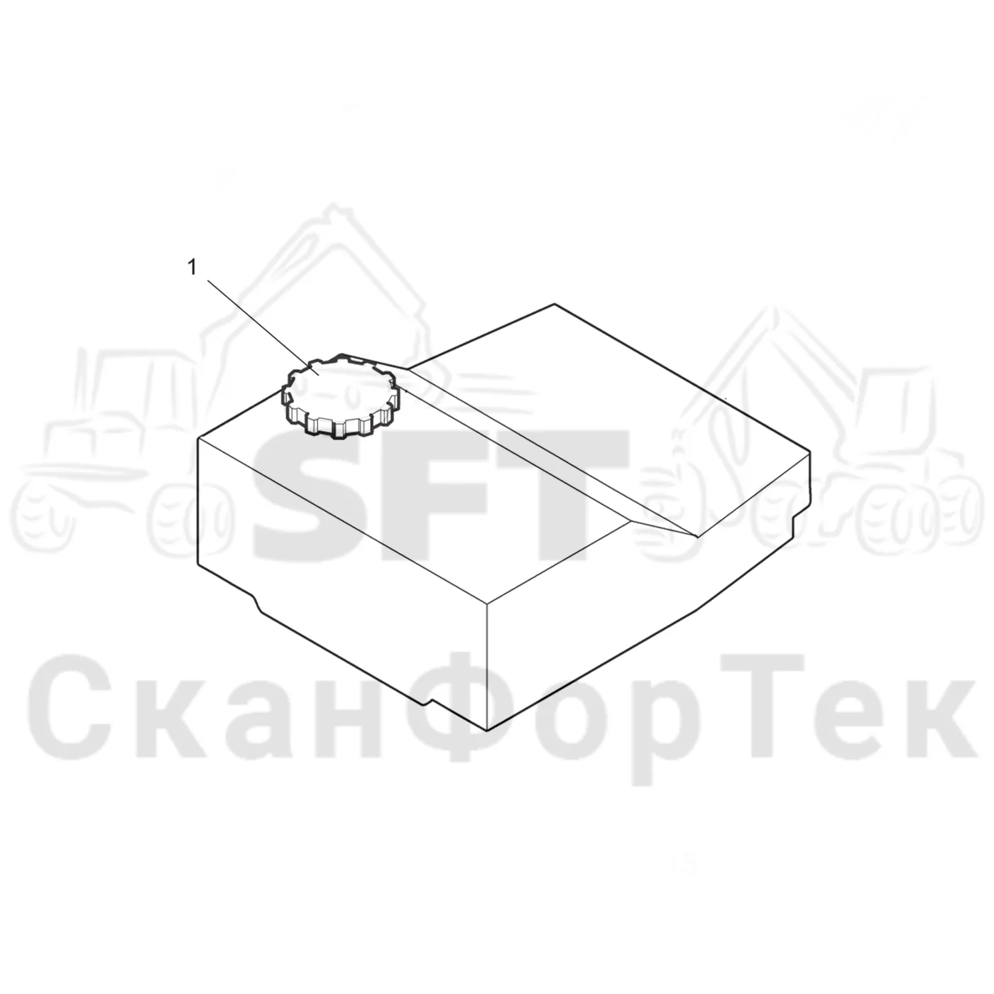 Схема: Оборудование для корчевки пней,​ соединения · Бак