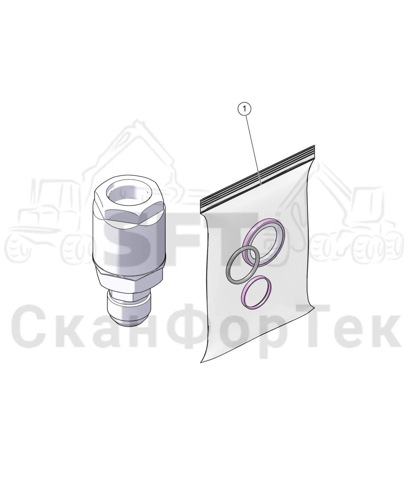 Схема: Головка подъемного крана экскаватора Pc 210