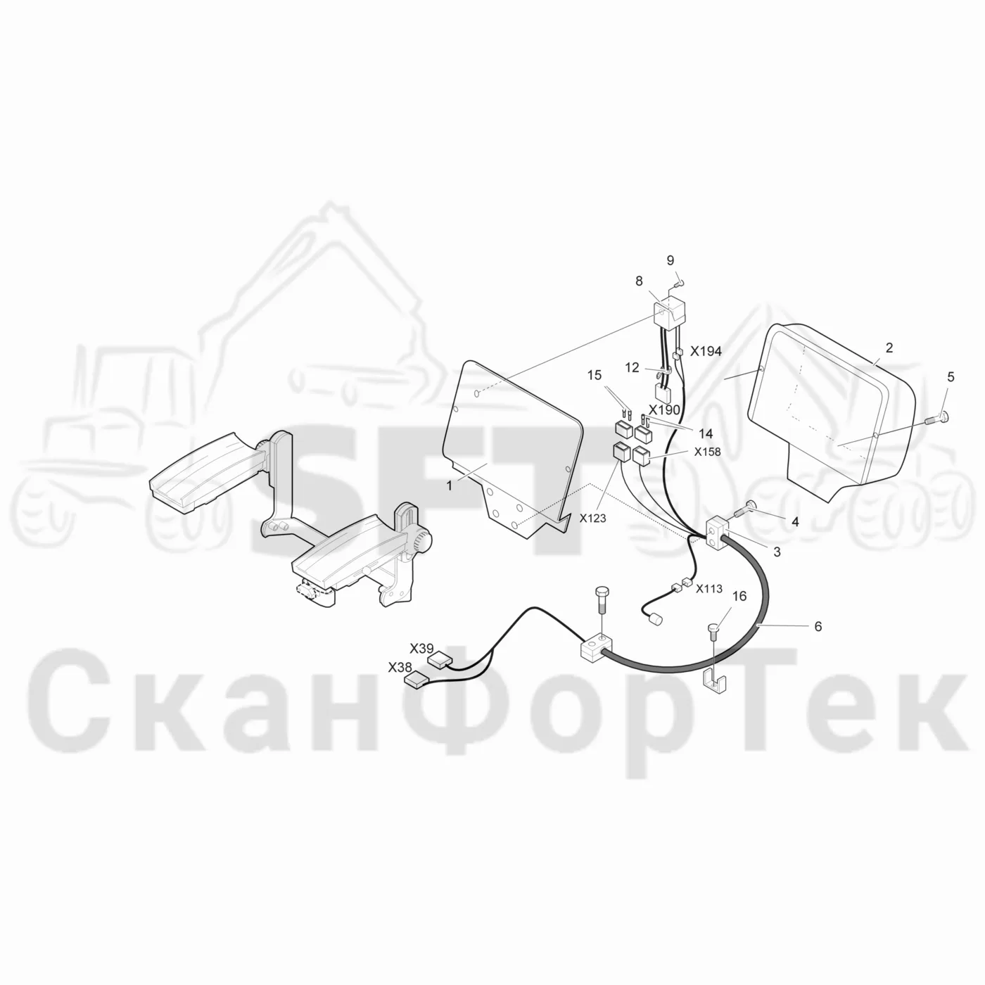 Схема: Electric kit revolving seat mini levers