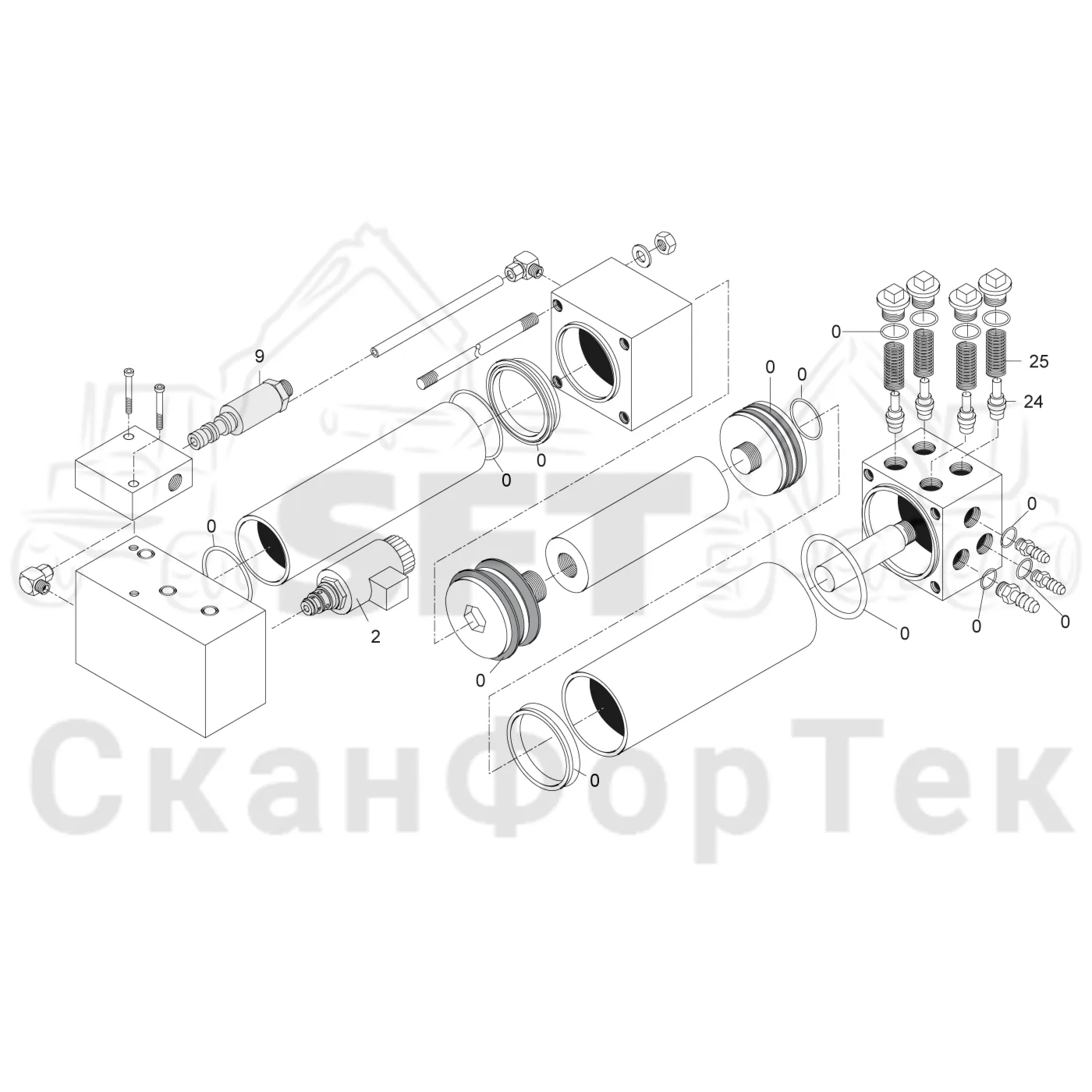 Схема: Корчевка пней Гидравлика · Насос Запчасть