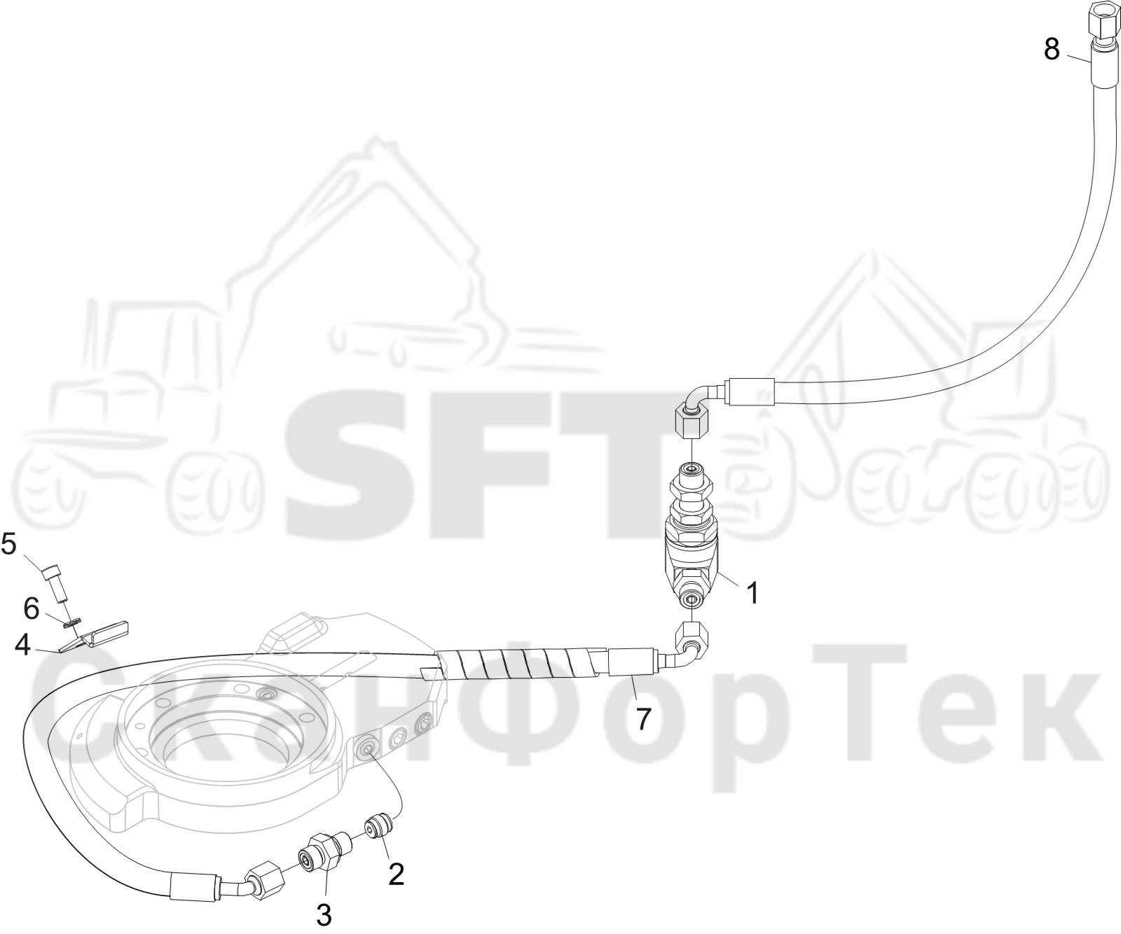 Схема: Корчевка пней/Устройство резки 318,​ 3082019061-