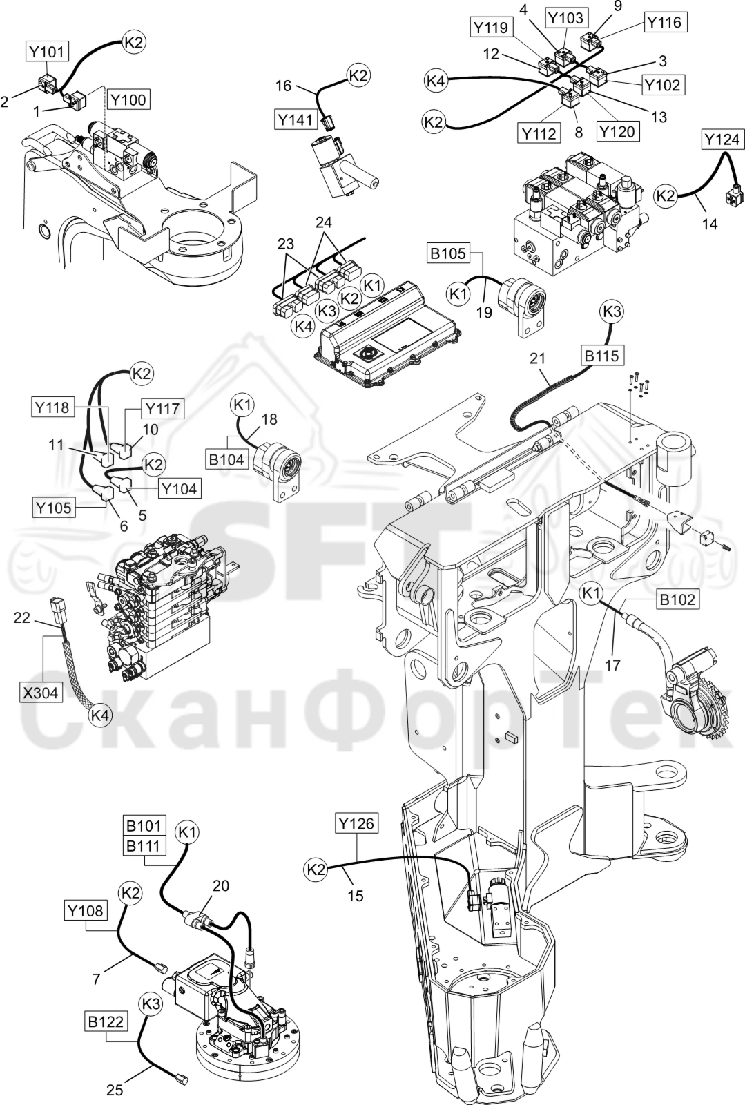 Схема: Комплект электрооборудования 3082021082-