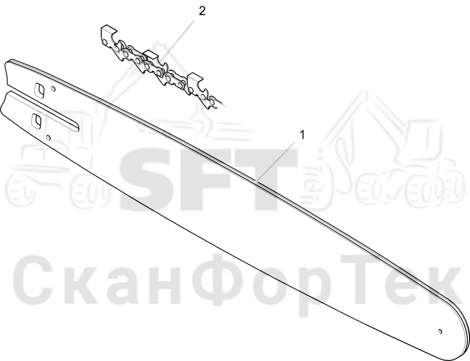 Схема: 30cc Стержень пилы 75cm