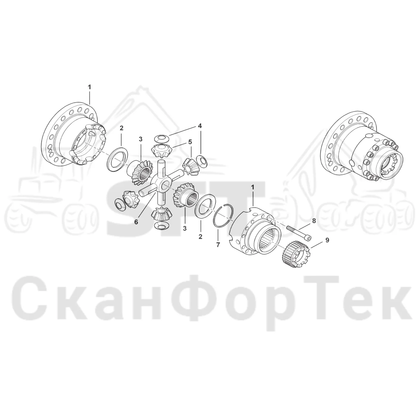 Схема: Картер дифференциала