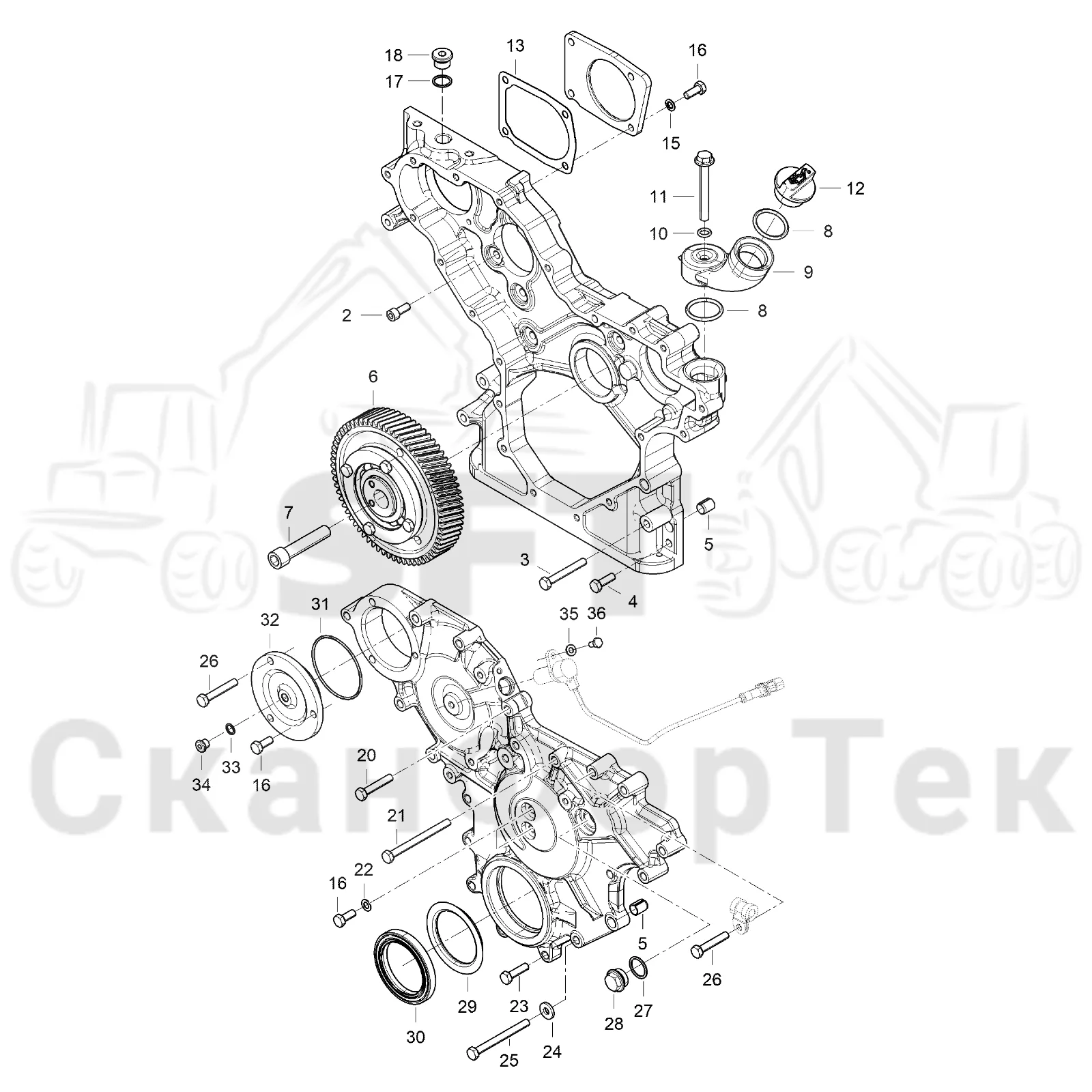 Схема: Корпус редуктора 9110073371-