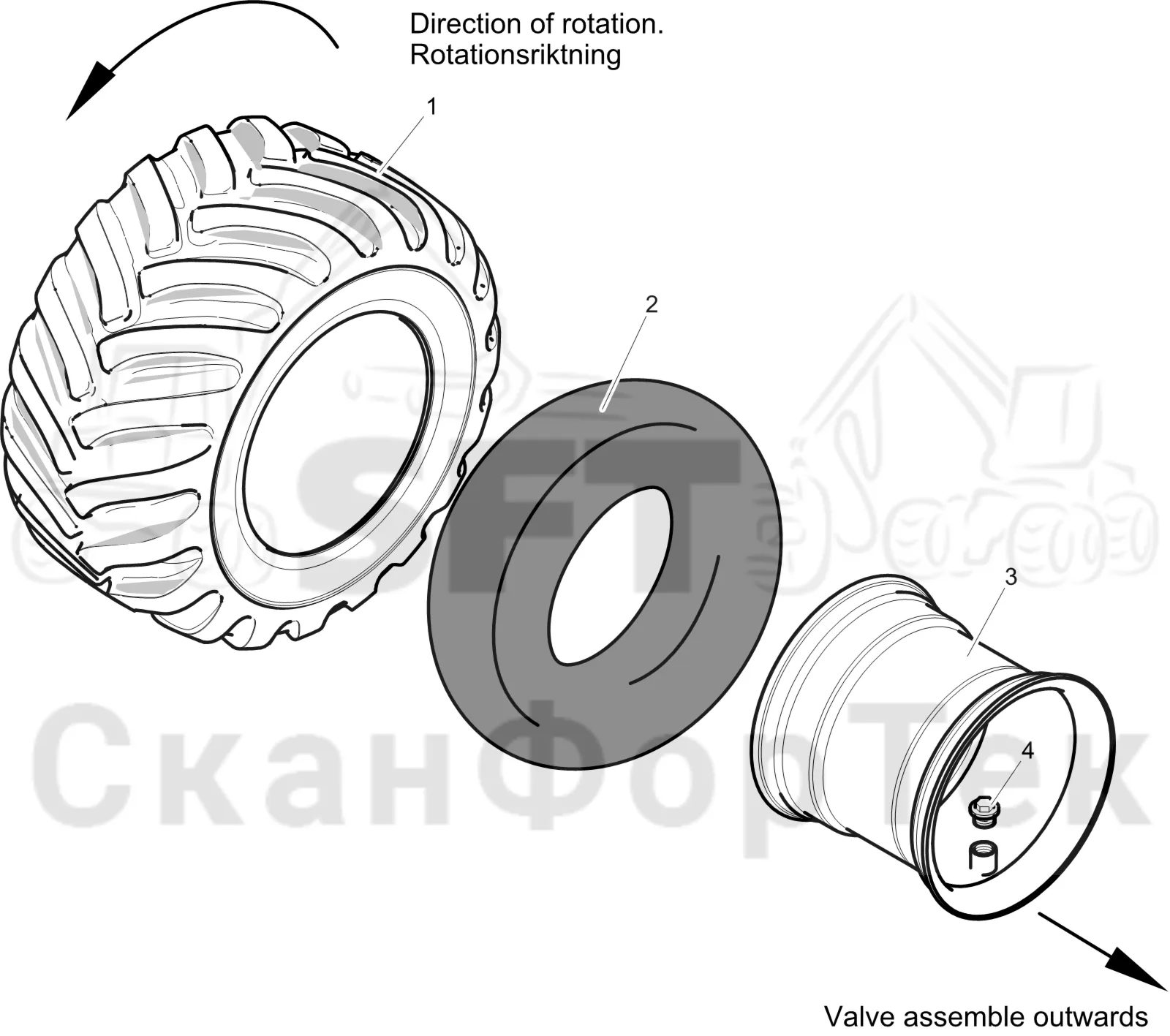 Схема: Nokian 710/40-24,​5  20 FK TRS2 SF TT · колесо
