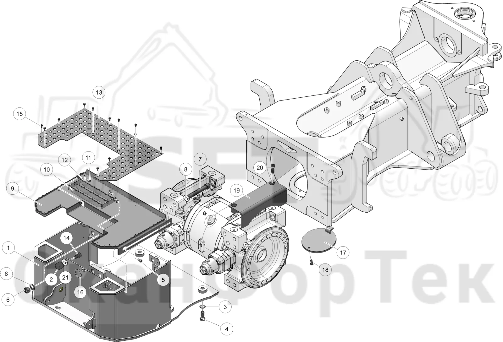 Схема: Передний нижний картер
