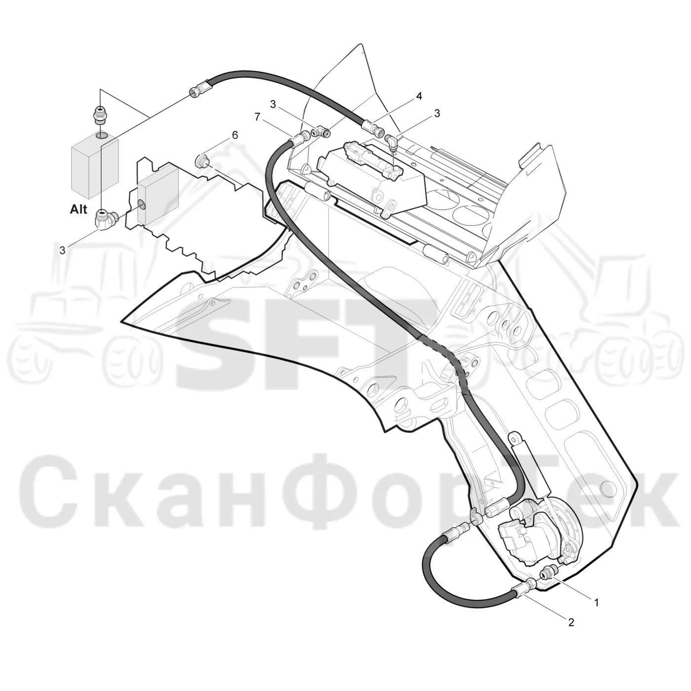 Схема: Масленка Eco системы смазки цепи 3600023291-