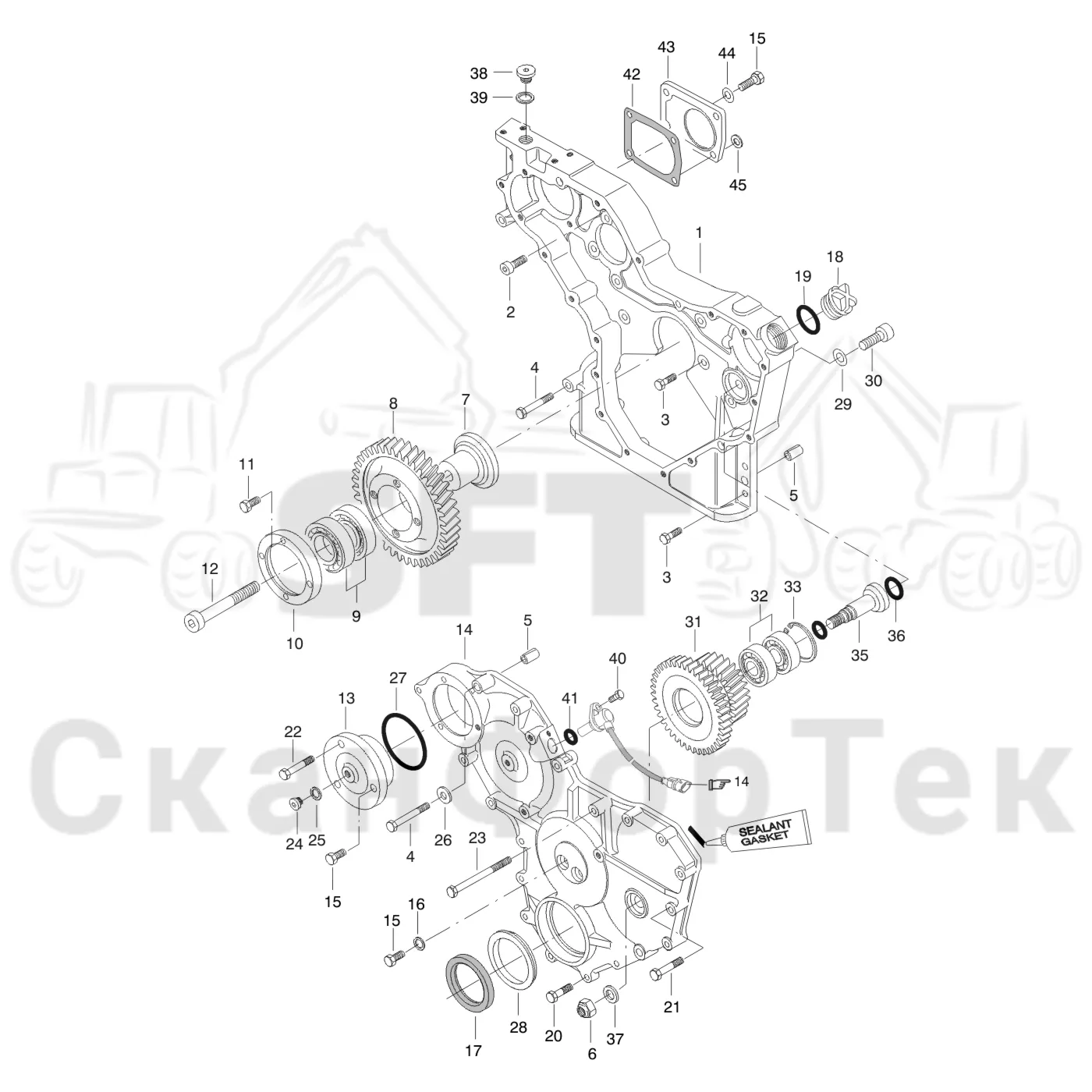 Схема: Корпус редуктора 8900030661-