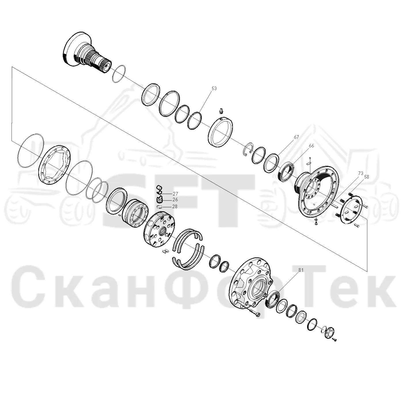 Схема: Spare parts hydraulic motor 1-sp