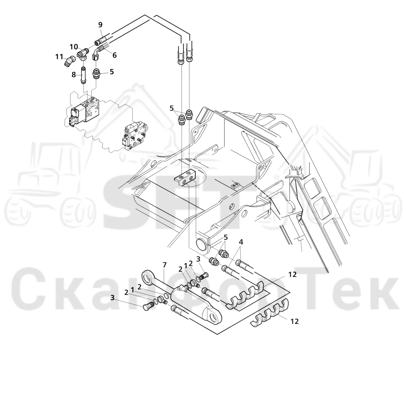 Схема: Feed rollers open close hyd,​ topsaw