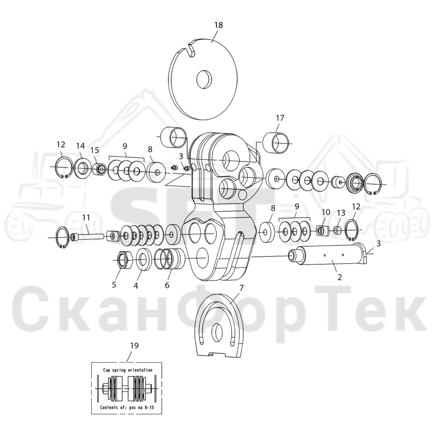 Схема: Демпфер поворота 100 mm