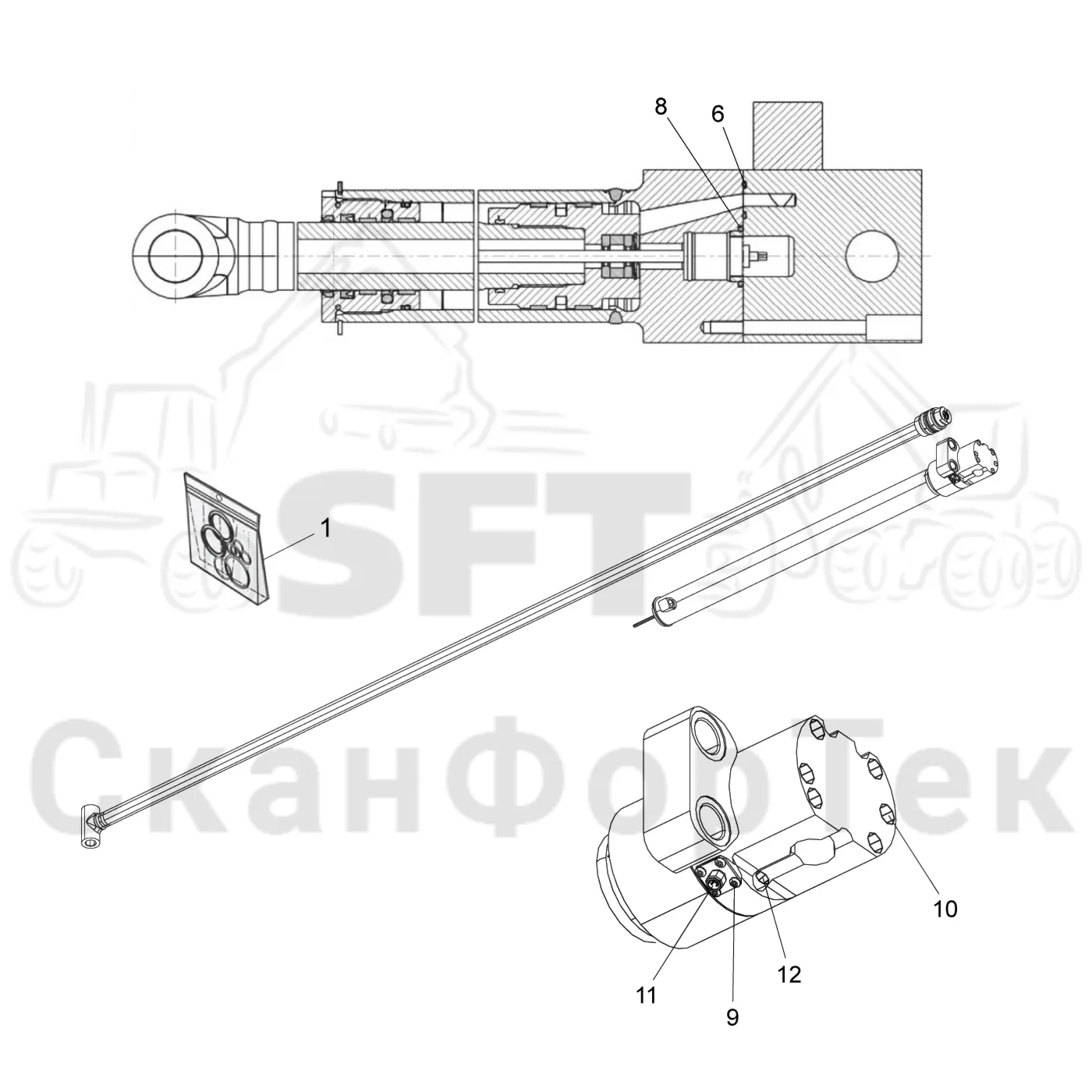 Схема: Стрела, наружная 8,7 m Smart Crane 9112073401-