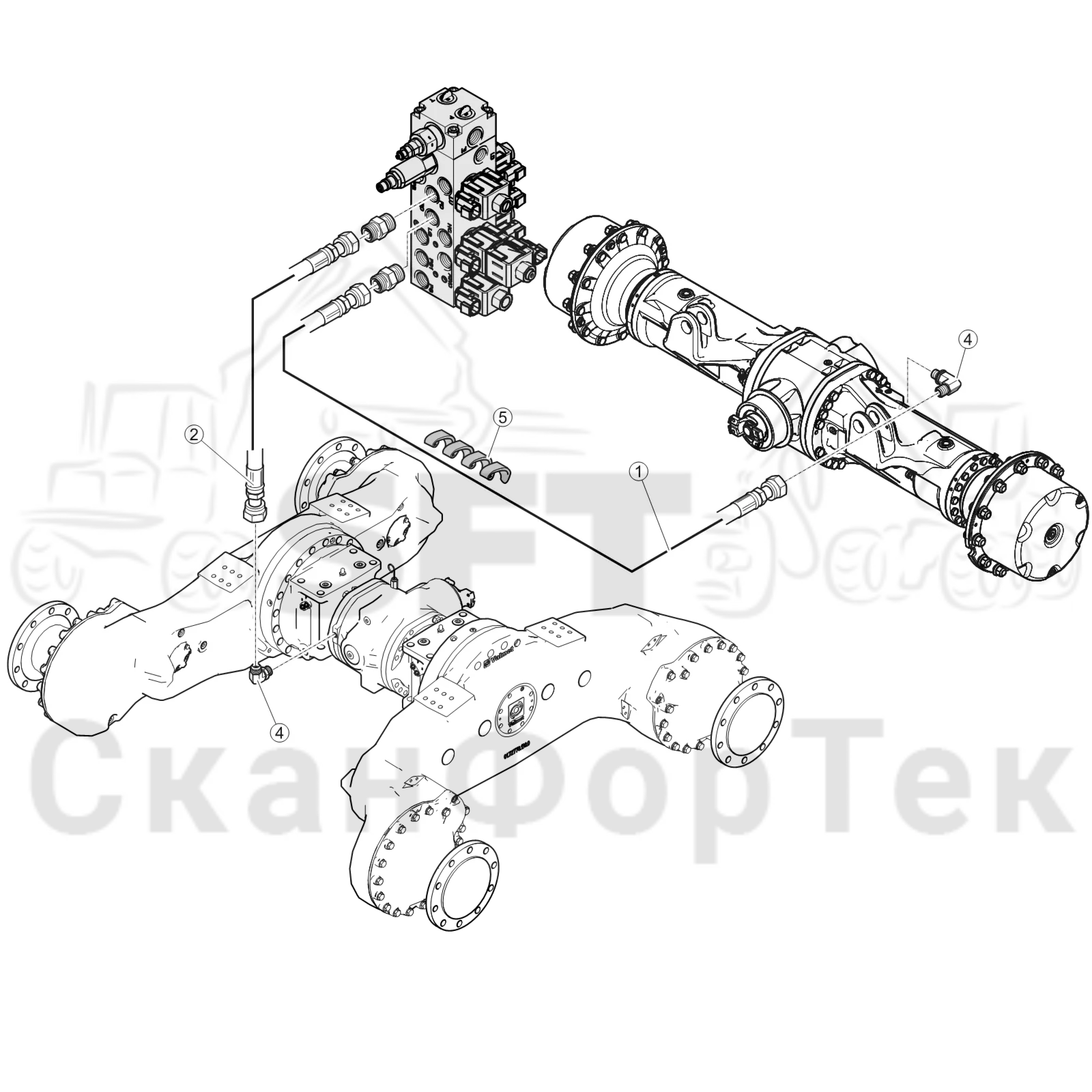 Схема: Блокировка дифференциала · Блокировка дифференциала на 6 колес
