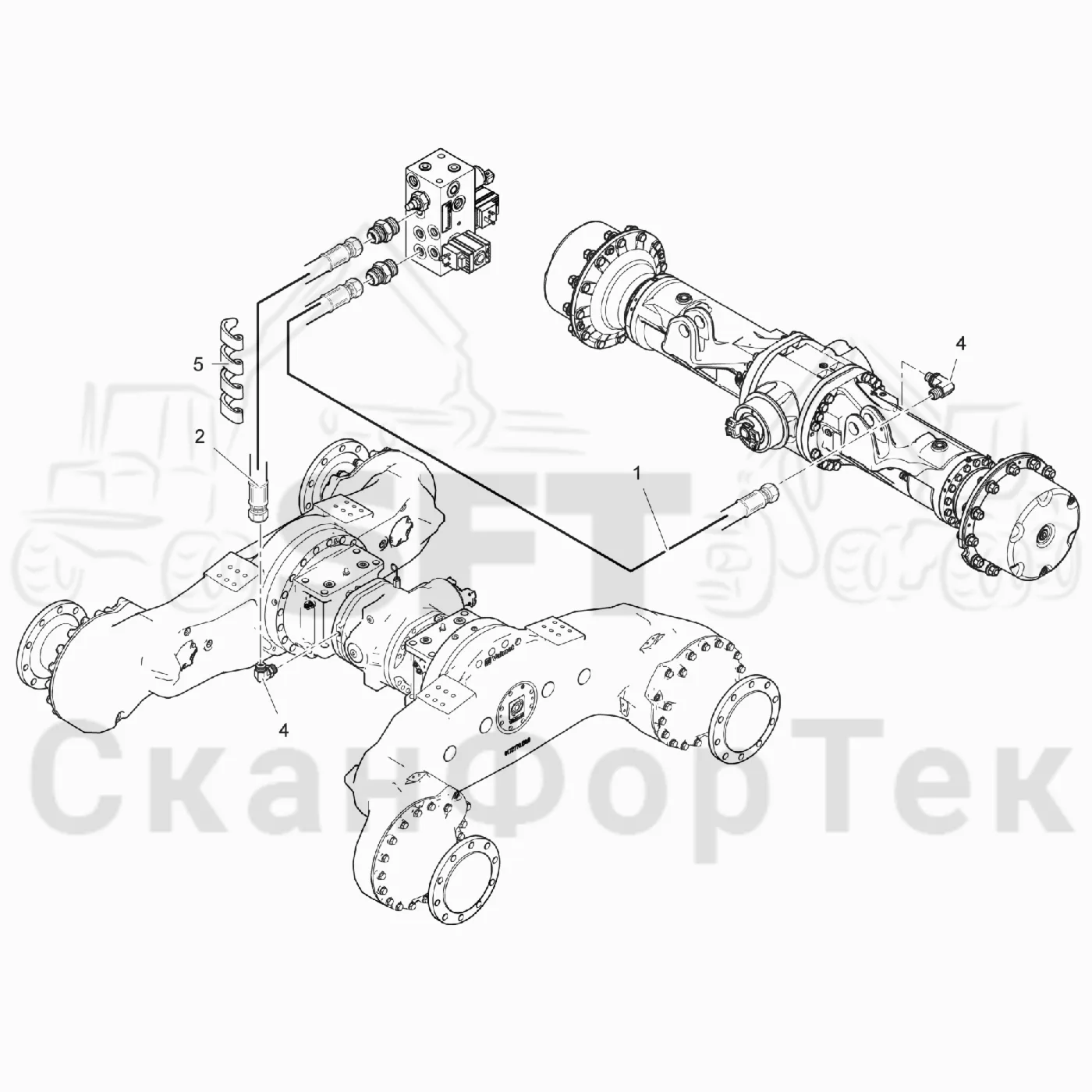 Схема: Блокировка дифференциала · Блокировка дифференциала на 6 колес