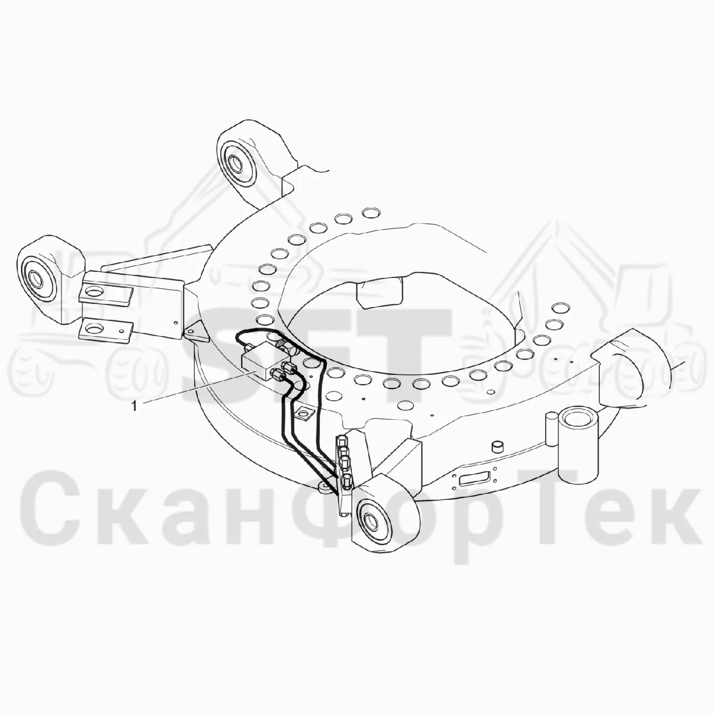 Схема: Смазка Поворотная платформа