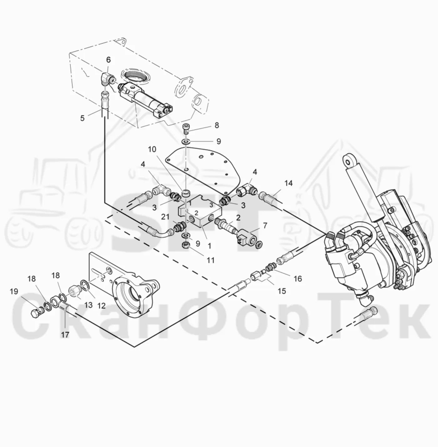 Схема: Chain lubrication hydraulic topsaw
