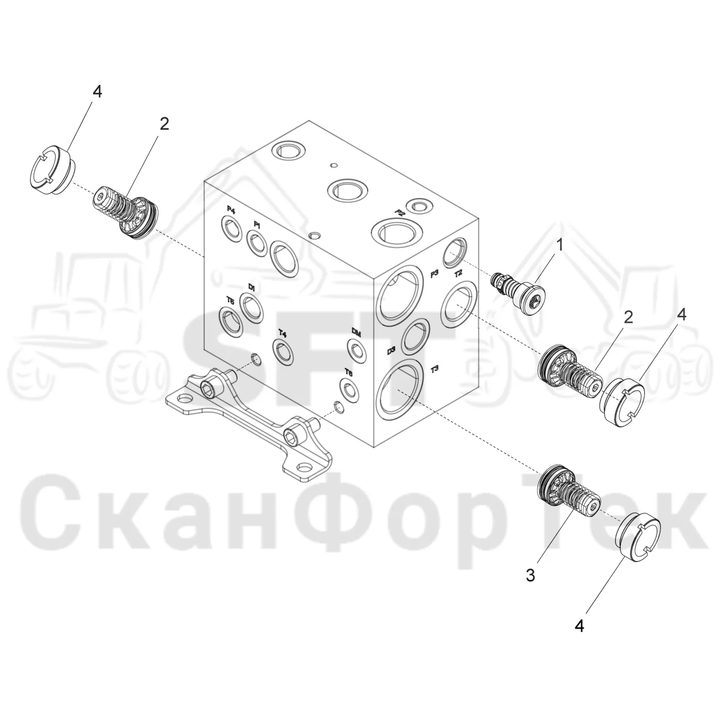Схема: Торцевая секция · концевой блок