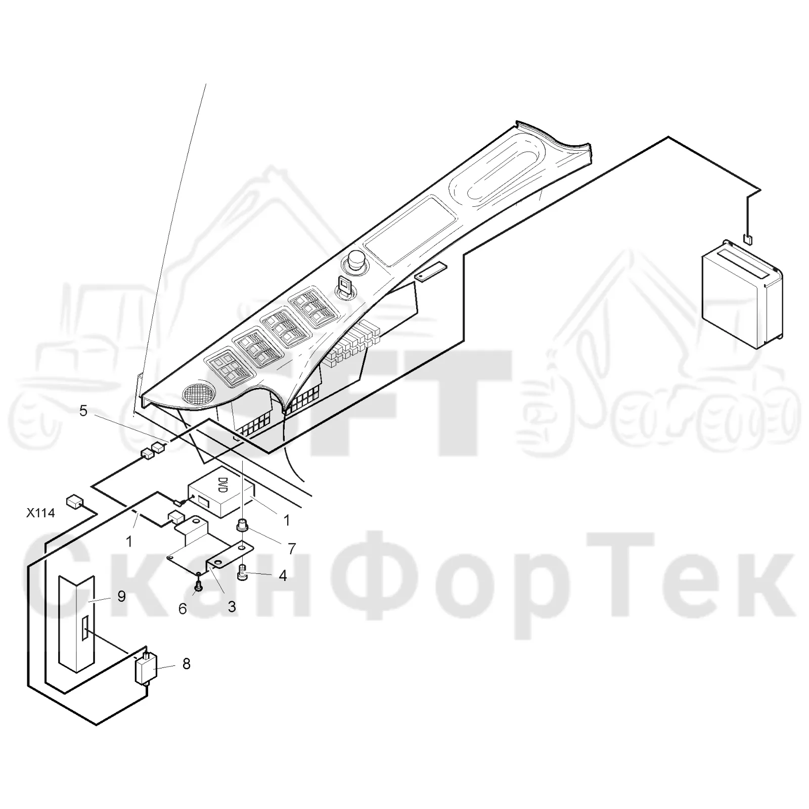 Схема: Комплект электрооборудования DVD 9410013223-
