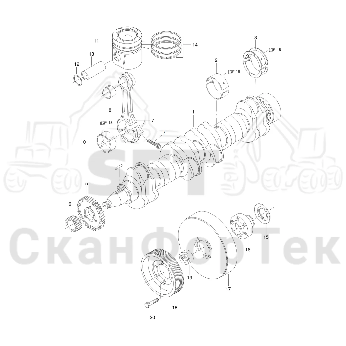 Схема: Коленвал