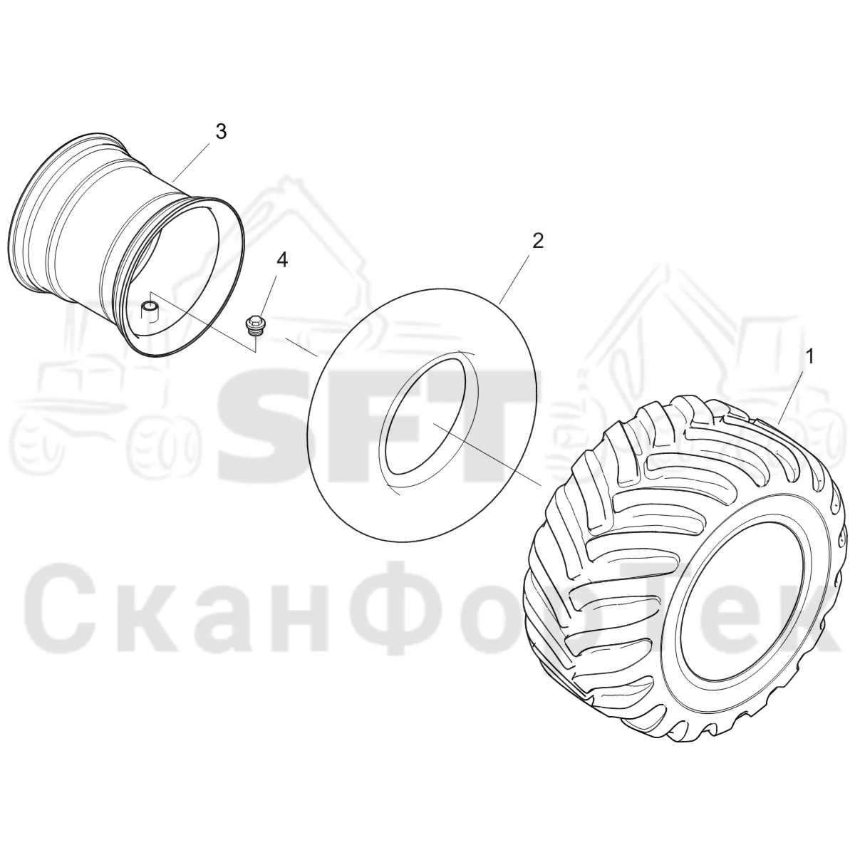 Схема: колесо