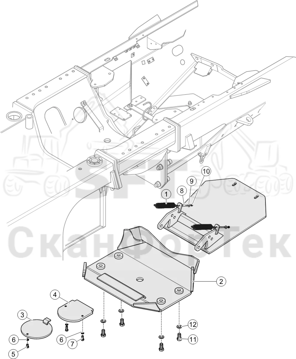 Схема: Задний нижний картер