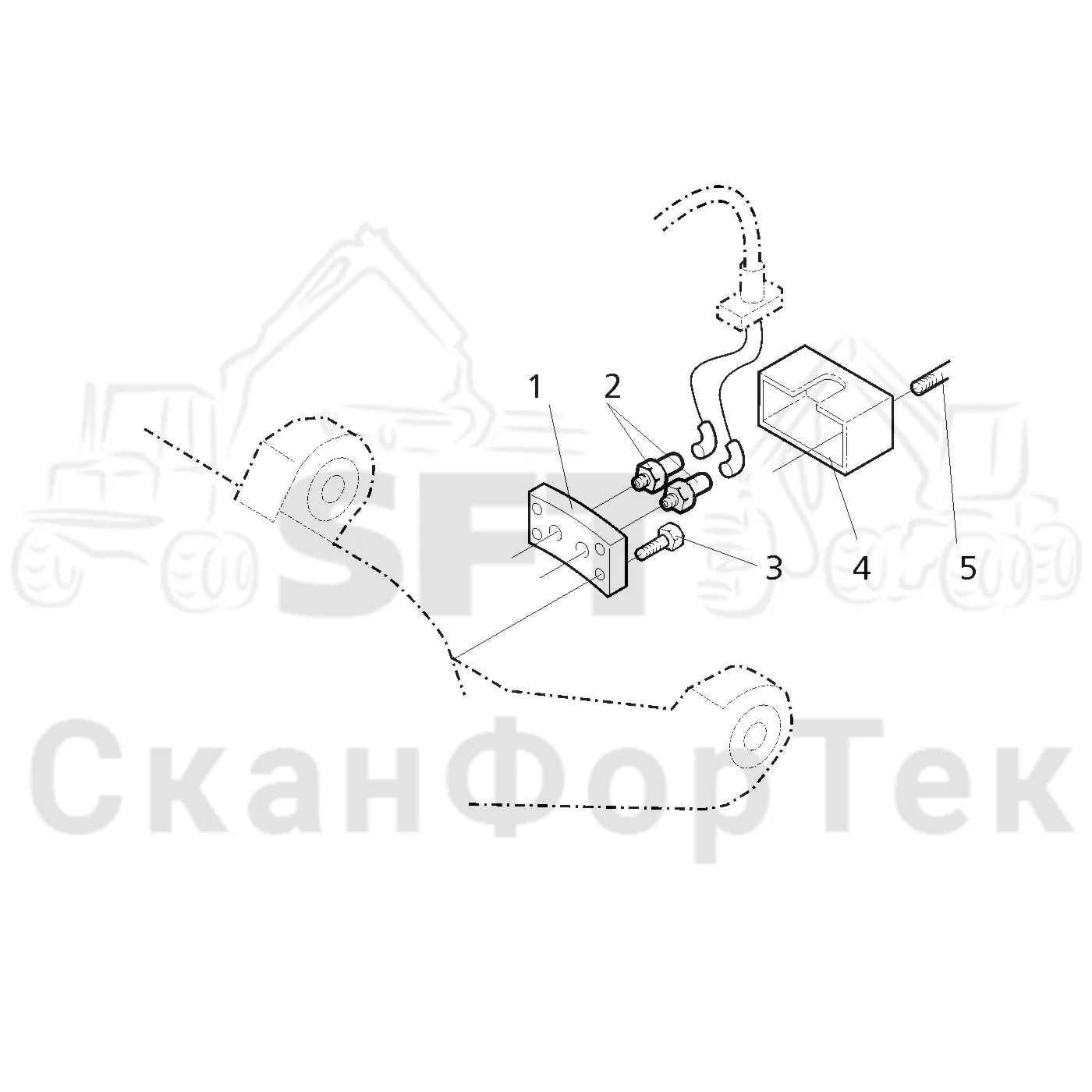 Схема: Датчик поворотного оборудования кабины