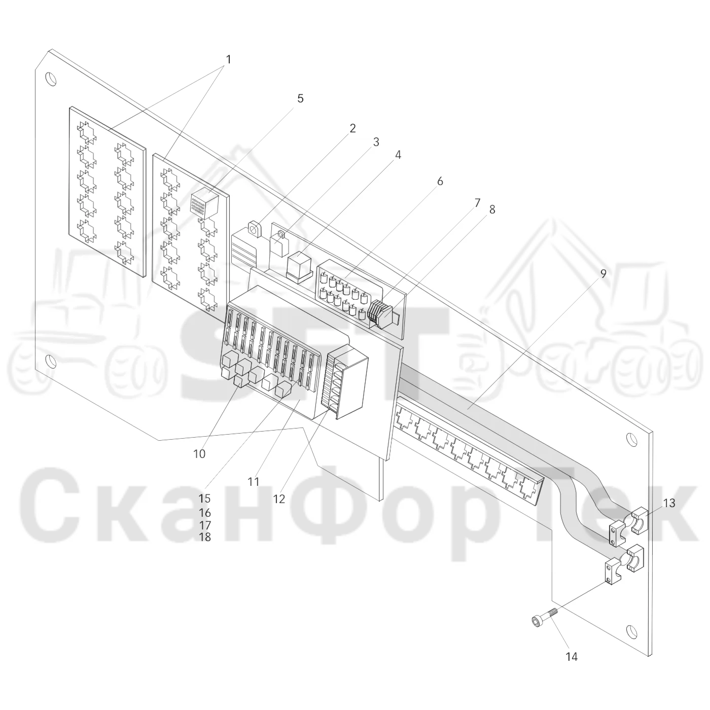 Схема: Запасные части,​ панель
