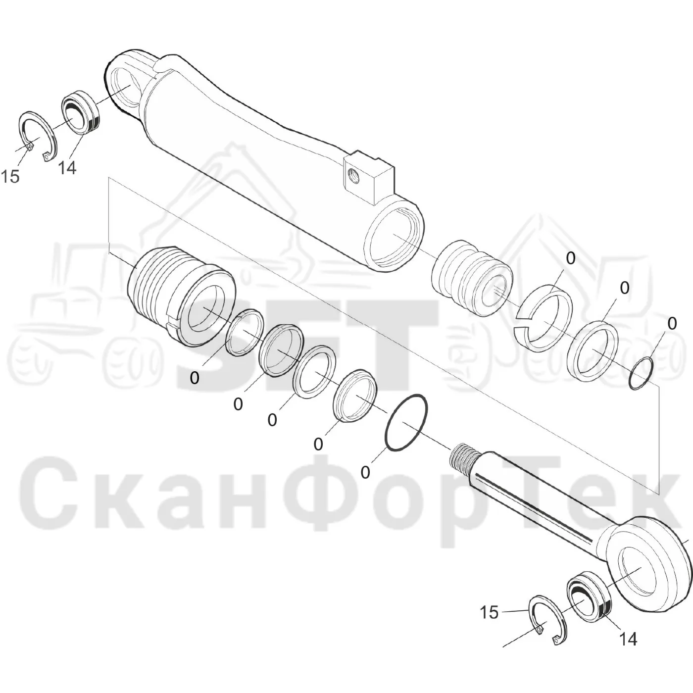 Схема: Валочное гидравлическое оборудование · Запасные части цилиндра
