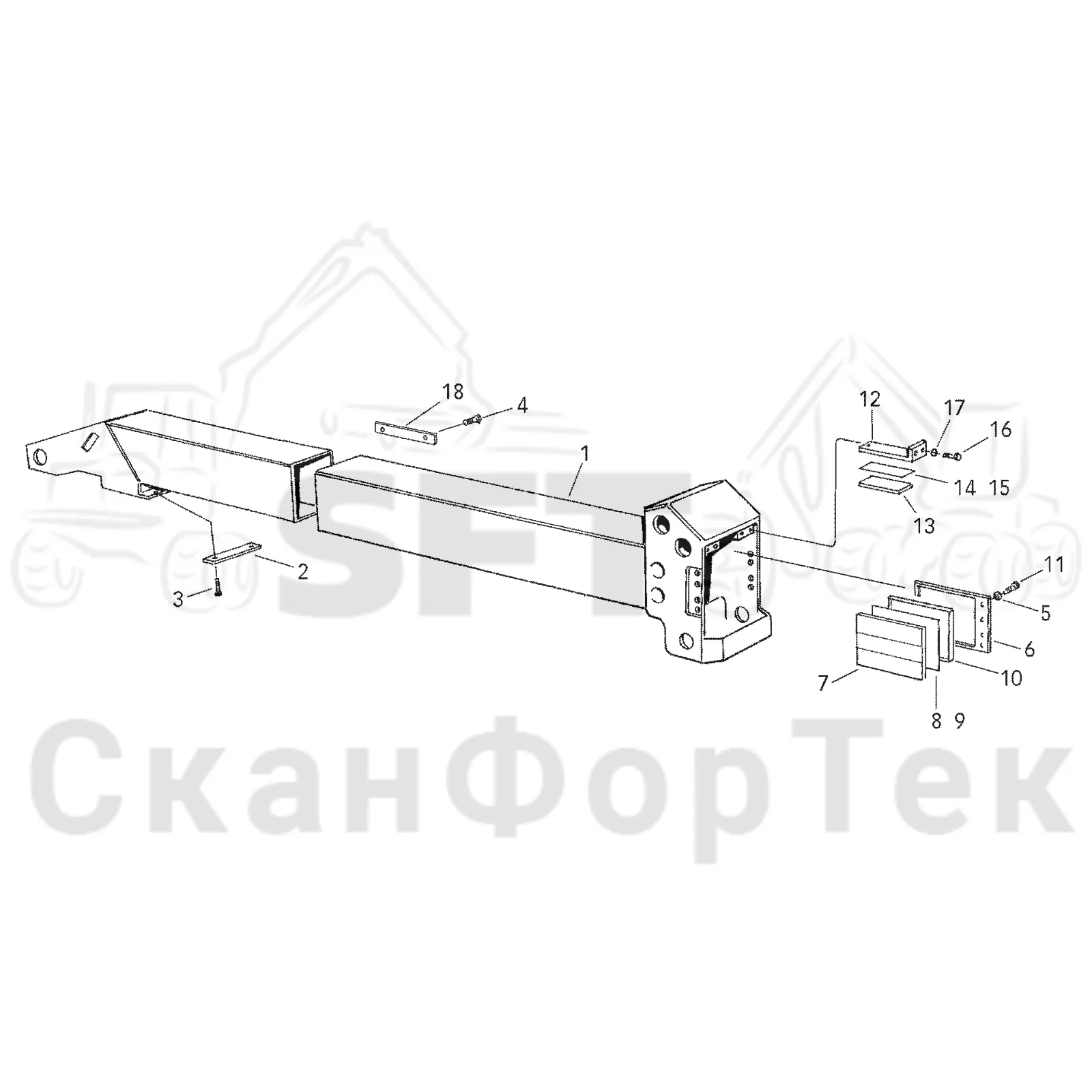 Схема: Telescopic boom, outer 9.3 m