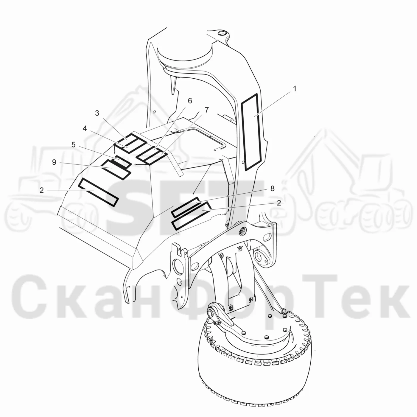 Схема: Наклейки Латвия