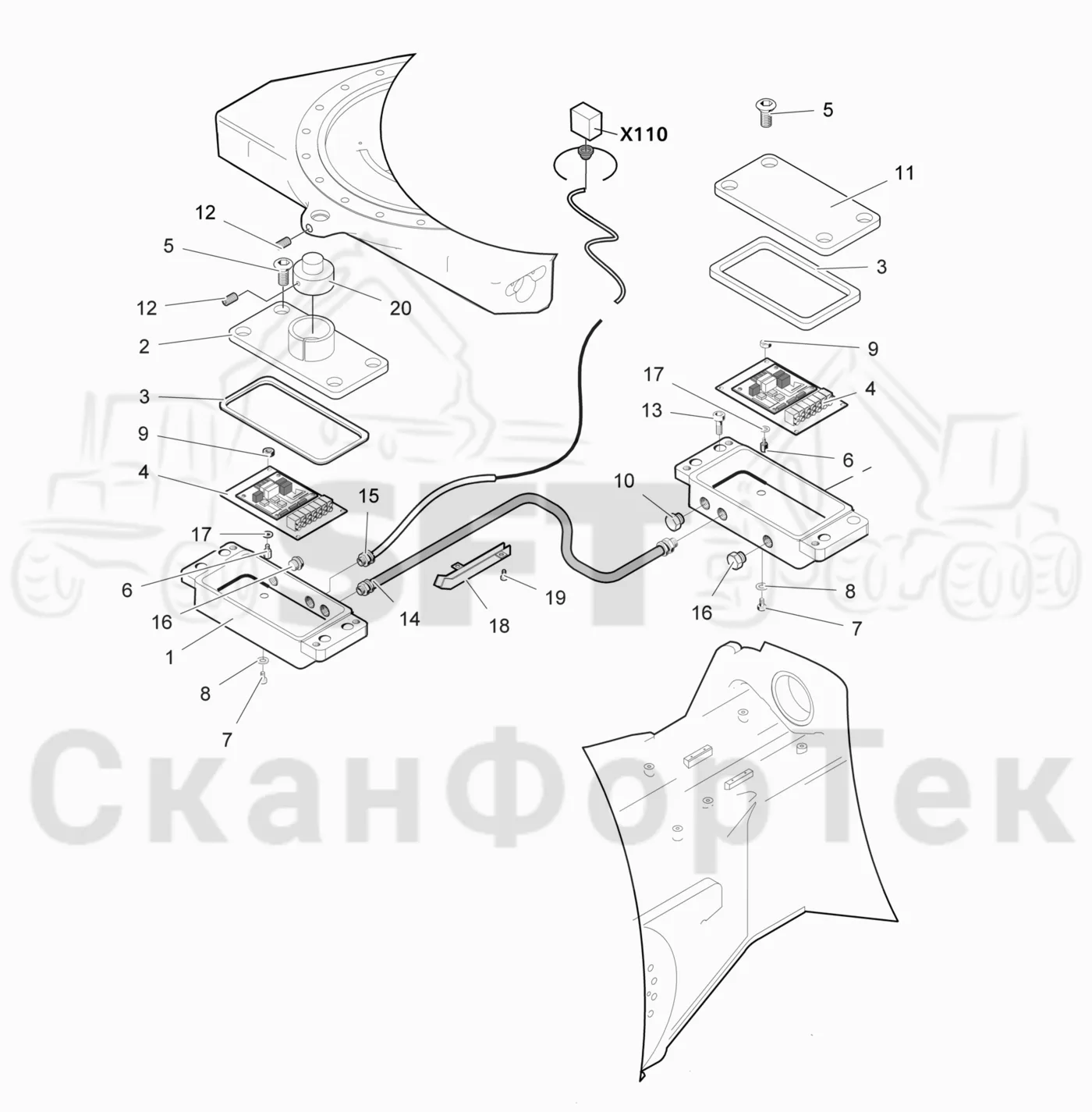 Схема: Автовыравнивание · Датчик автовыравнивания