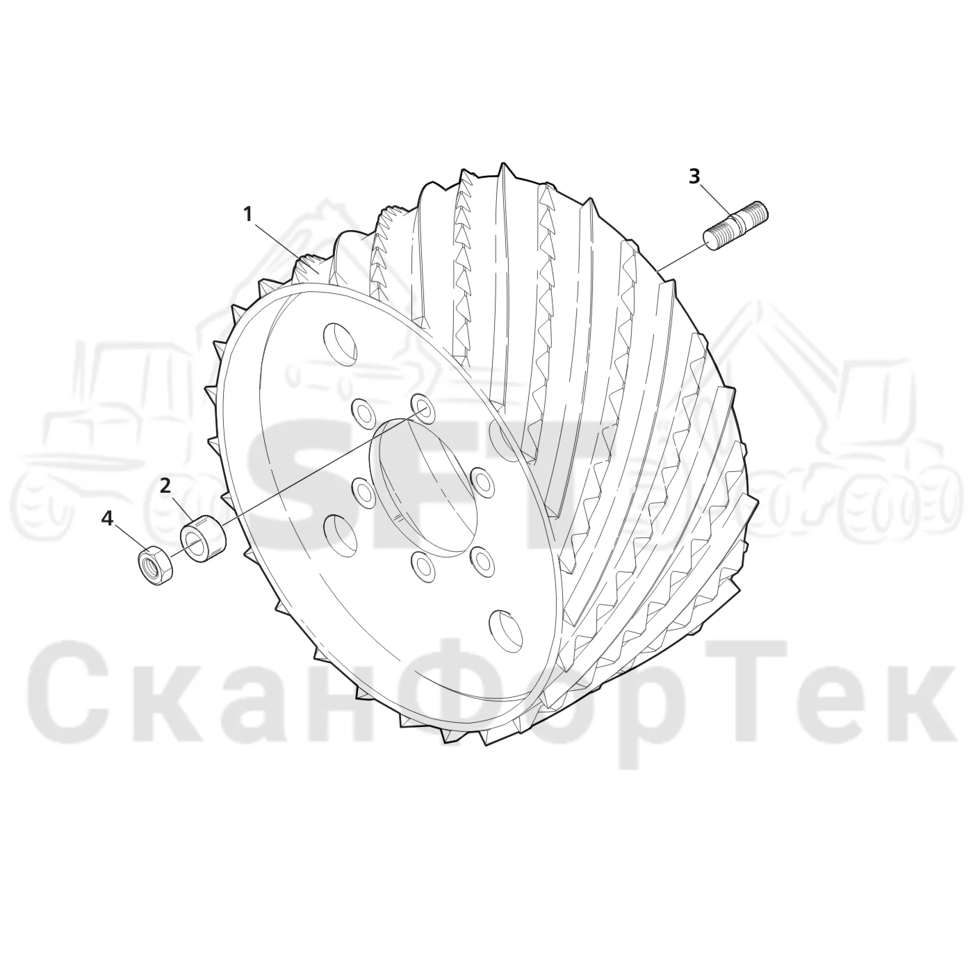 Схема: Подающие ролики  для коры