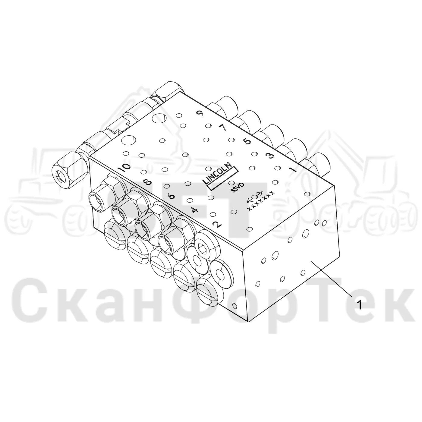 Схема: Центральная смазка  8750011930- · Распределительный блок 5074790