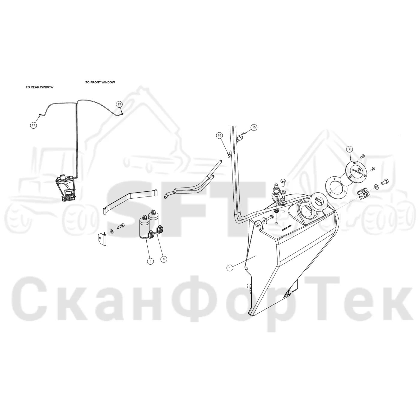Схема: Стеклоомыватель