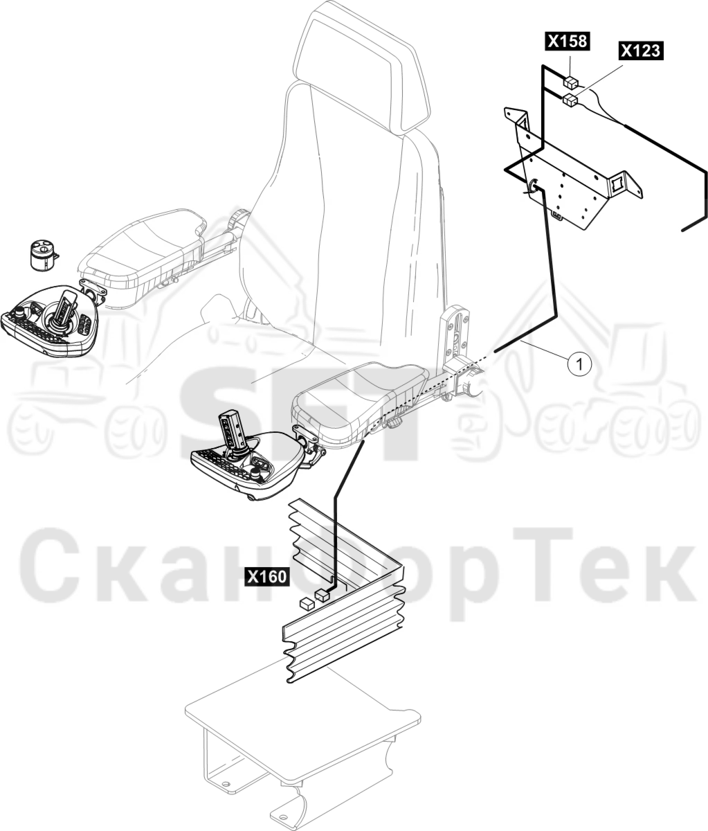 Схема: Комплект электрооборудования Be-Ge сиденья