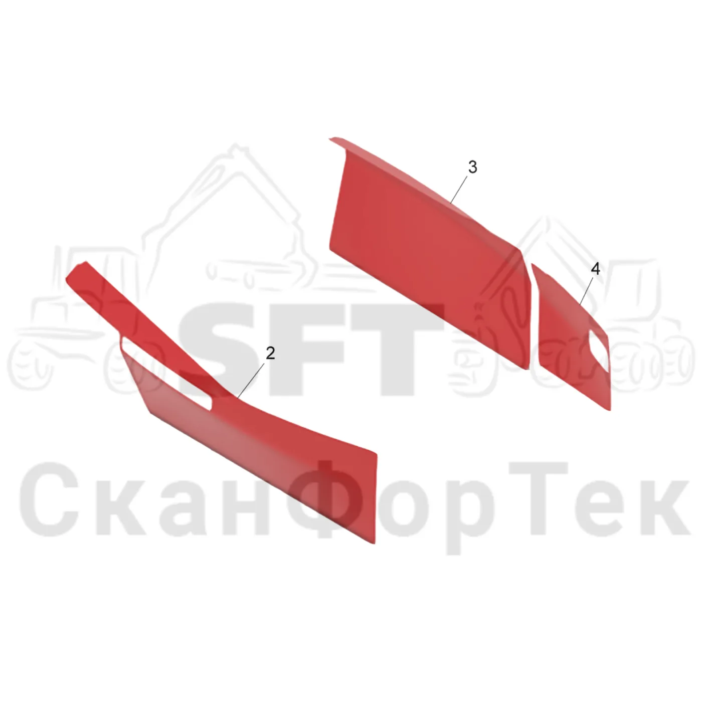 Схема: Апгрейд-комплект боковых листов кабины