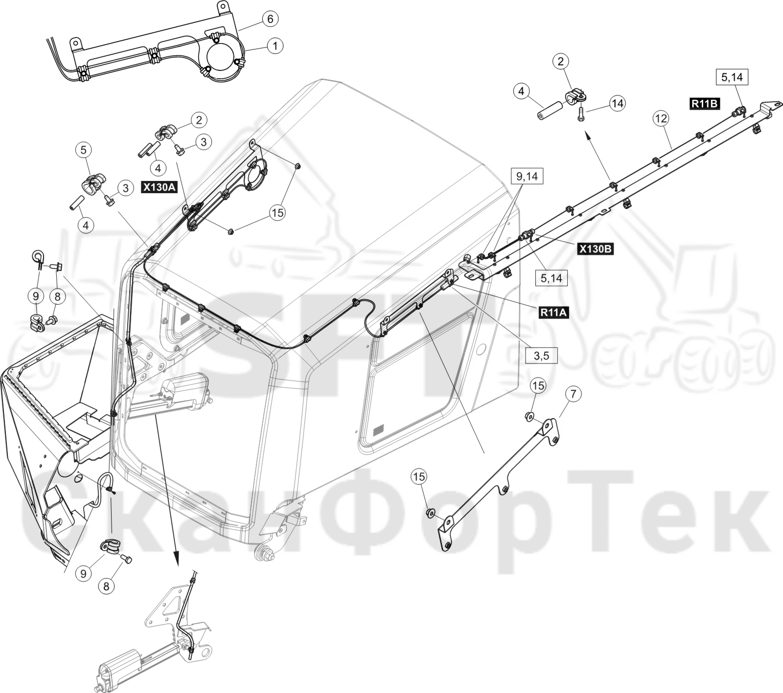 Схема: Комплект электрооборудования пожаротушения Comfort Ride 8351010485-