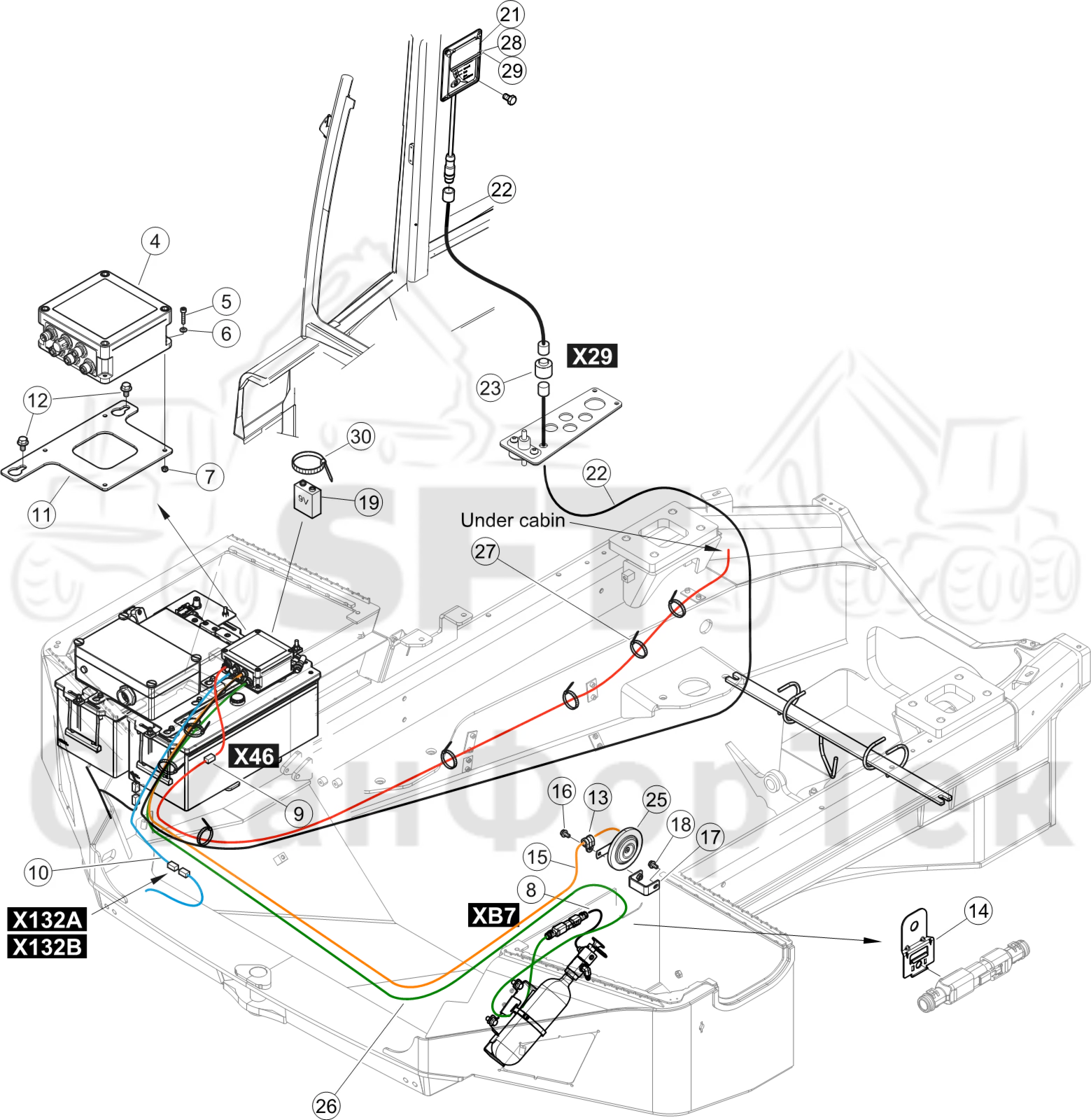 Схема: Комплект электрооборудования пожаротушения