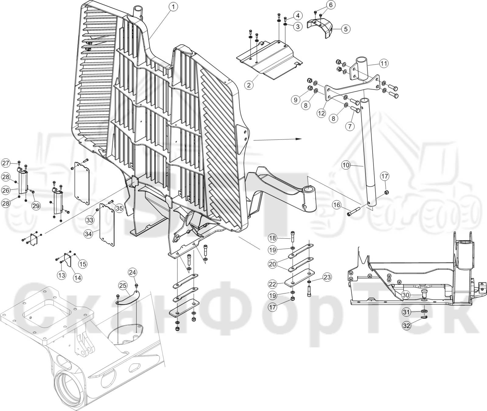 Схема: Заслонка,​ фиксированная