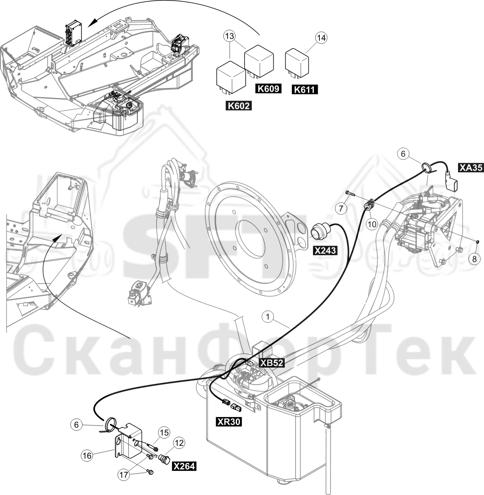 Схема: Комплект электрооборудования AdBlue®/DEF