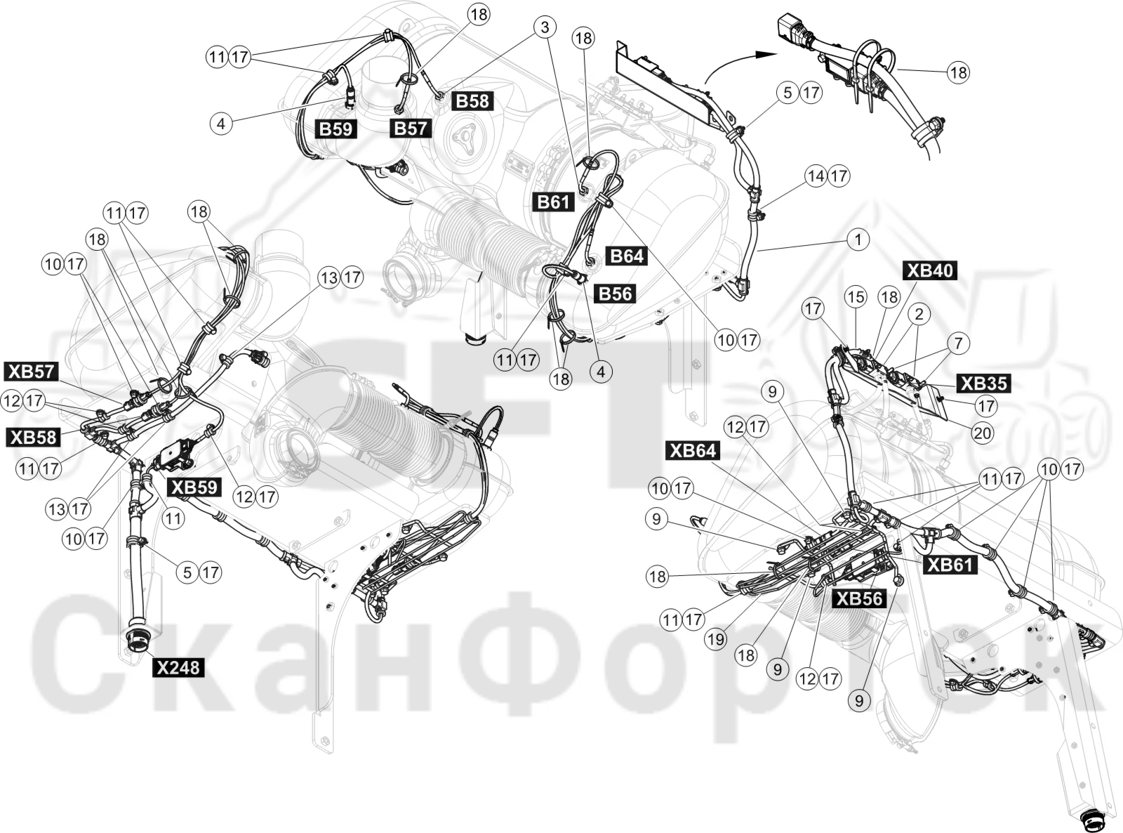 Схема: Комплект электрооборудования SCR