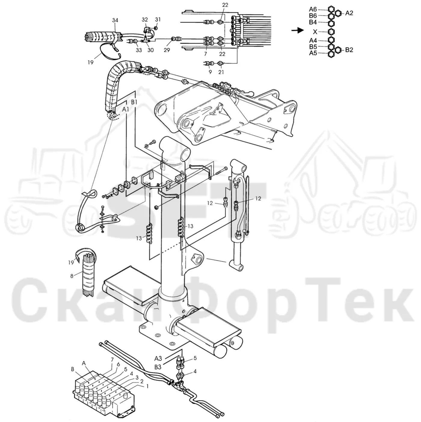 Схема: Комплект шланга Combi Valmet