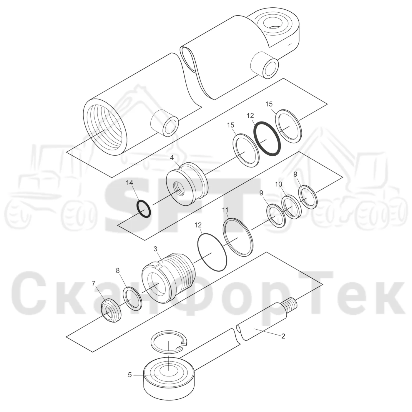 Схема: Запасные части цилиндра