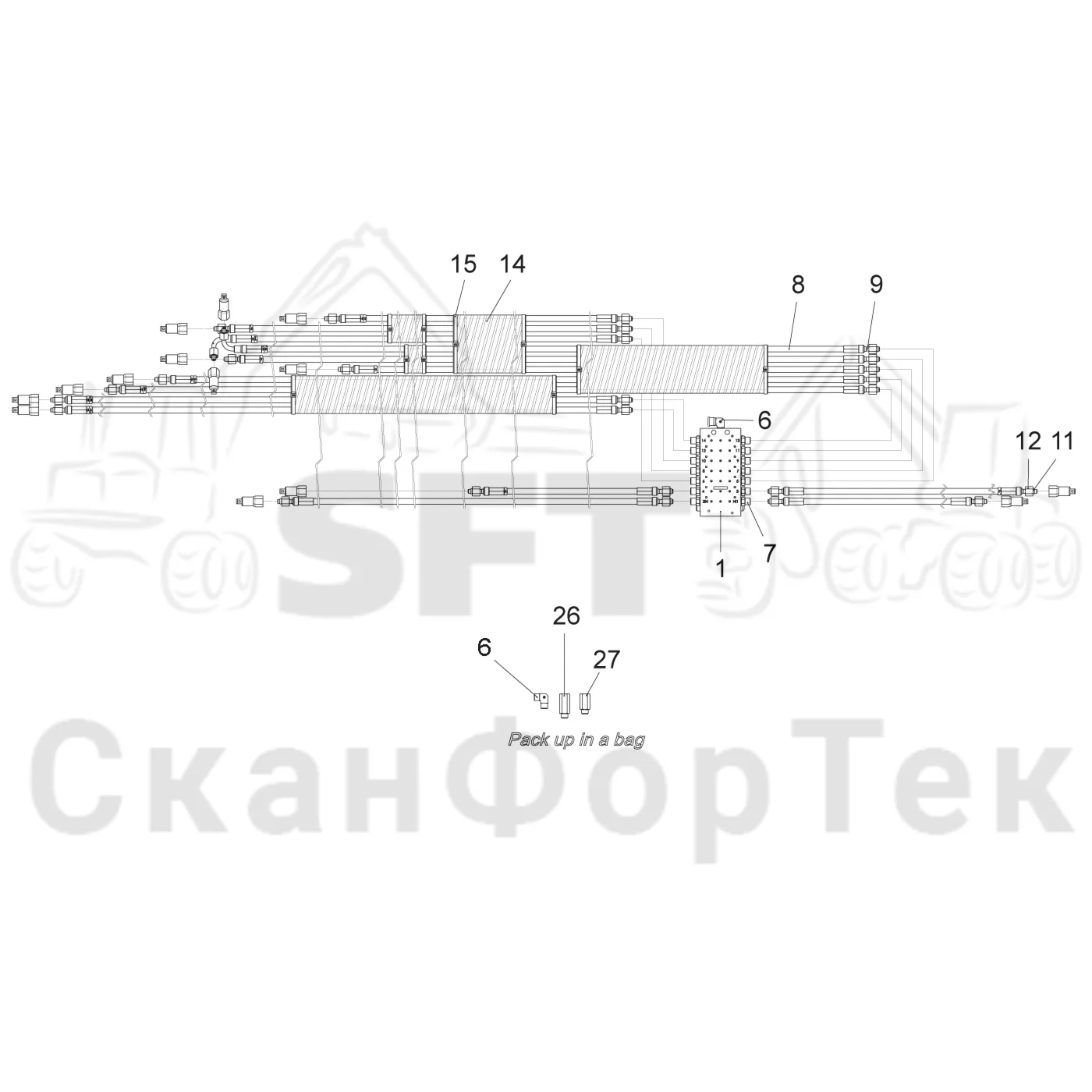 Схема: Центральная смазка